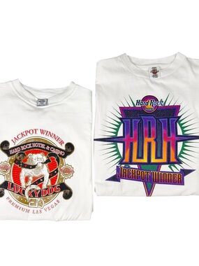 Lot Of 2 Vintage Hard Rock Hotel Casino Las Vegas Shirts Size XL